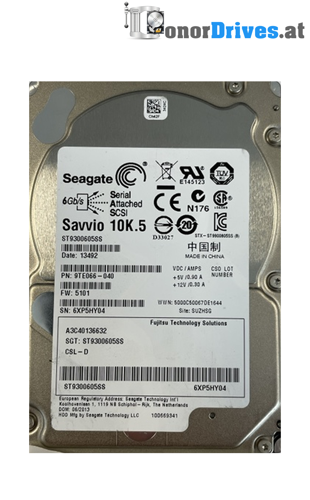 Seagate - ST300MM0006 - SAS - 300 GB - 9WE066-040 - PCB. 100726960 Rev. A