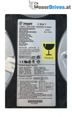 Seagate - ST3802110A - IDE - 80 GB - 9BD011-302 - PCB. 100389148 Rev . A
