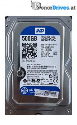 Western Digital - WD5000AAKX-07U6AA0 - SATA - 500 GB - PCB. 2060-771640-003 Rev. A