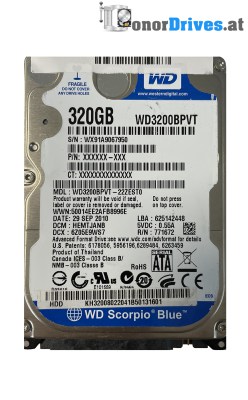 Western Digital - WD3200BPVT-22ZEST0 - SATA - 320 GB - PCB.2060-771672-004 Rev.A