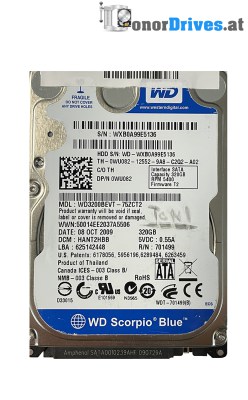 Western Digital - WD3200BPVT-22ZEST0 - SATA - 320 GB - PCB.2060-771672-004 Rev.A