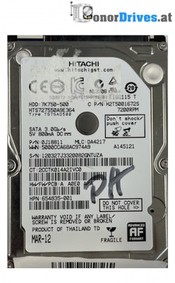 Hitachi - HTS725050A7E630 - 0J32735 - 500 GB - PCB 220 0A90351 01