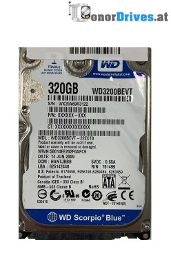 Western Digital - WD3200BEVT-22ZCT0 - 320 GB - PCB. 2060-701499-005 Rev. P1