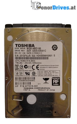 Toshiba MQ01ABD100- SATA - 1TB - PCB G003138A