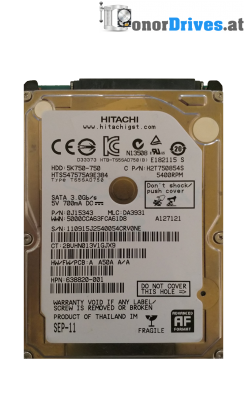 Hitachi HTS547575A9E384- 5K750-750 - SATA - 750 GB - PCB 220 0A90269 01 Rev.