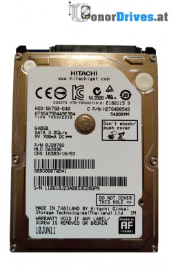 Hitachi HTS547550A9E384 - 5K750-500- SATA - 500 GB - Pcb 220 0A90269 01 Rev.