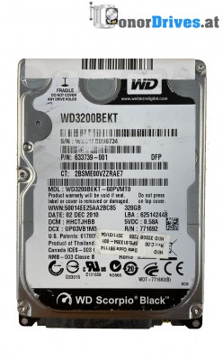 Western Digital - WD1600BEVS-08VAT2 - 160 GB - PCB. 2060-701499-005 Rev. P1